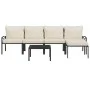 6-teiliges Gartenmöbel-Set aus Stahl mit sandfarbenen Kissen von vidaXL, Gartensets - Ref: Foro24-3187961, Preis: 538,44 €, R...