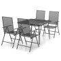5-teiliges Garten-Essset aus anthrazitgrauem Stahl von vidaXL, Gartensets - Ref: Foro24-3187978, Preis: 294,54 €, Rabatt: %