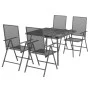 5-teiliges Garten-Essset aus anthrazitgrauem Stahl von vidaXL, Gartensets - Ref: Foro24-3187978, Preis: 294,54 €, Rabatt: %