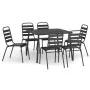 Juego de comedor de jardín 7 piezas acero gris antracita de vidaXL, Conjuntos de jardín - Ref: Foro24-3187990, Precio: 404,42...