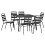 Juego de comedor de jardín 7 piezas acero gris antracita de vidaXL, Conjuntos de jardín - Ref: Foro24-3187990, Precio: 404,42...