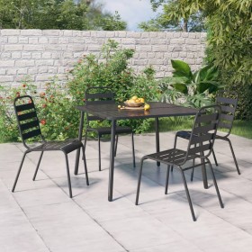 5-teiliges Garten-Essset aus anthrazitgrauem Stahl von vidaXL, Gartensets - Ref: Foro24-3187989, Preis: 309,81 €, Rabatt: %