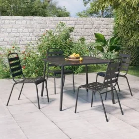 5-teiliges Garten-Essset aus anthrazitgrauem Stahl von vidaXL, Gartensets - Ref: Foro24-3187989, Preis: 299,50 €, Rabatt: %