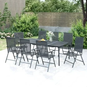 Garten-Essset 9-teilig aus anthrazitgrauem Stahl von vidaXL, Gartensets - Ref: Foro24-3187984, Preis: 568,66 €, Rabatt: %