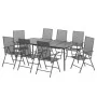 Juego de comedor de jardín 9 piezas acero gris antracita de vidaXL, Conjuntos de jardín - Ref: Foro24-3187984, Precio: 593,61...