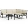 6-teiliges Gartenmöbel-Set aus Stahl mit sandfarbenen Kissen von vidaXL, Gartensets - Ref: Foro24-3187962, Preis: 568,54 €, R...