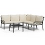 6-teiliges Gartenmöbel-Set aus Stahl mit sandfarbenen Kissen von vidaXL, Gartensets - Ref: Foro24-3187962, Preis: 587,91 €, R...