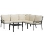 6-piece steel garden furniture set with sand-colored cushions by vidaXL, Garden sets - Ref: Foro24-3187962, Price: 588,06 €, ...
