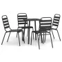 5-piece anthracite gray steel garden dining set by vidaXL, Garden sets - Ref: Foro24-3187986, Price: 244,23 €, Discount: %