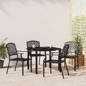 Garten-Essgruppe, 5-teilig, anthrazitgrau aus Stahl von vidaXL, Gartensets - Ref: Foro24-3187998, Preis: 364,08 €, Rabatt: %