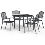 Garten-Essgruppe, 5-teilig, anthrazitgrau aus Stahl von vidaXL, Gartensets - Ref: Foro24-3187998, Preis: 363,35 €, Rabatt: %