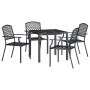 Garten-Essgruppe, 5-teilig, anthrazitgrau aus Stahl von vidaXL, Gartensets - Ref: Foro24-3187998, Preis: 363,35 €, Rabatt: %