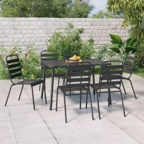 7-piece anthracite gray steel garden dining set by vidaXL, Garden sets - Ref: Foro24-3187992, Price: 428,74 €, Discount: %