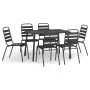 Juego de comedor de jardín 7 piezas acero gris antracita de vidaXL, Conjuntos de jardín - Ref: Foro24-3187992, Precio: 428,73...