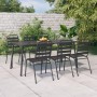 Juego de comedor de jardín 7 piezas acero gris antracita de vidaXL, Conjuntos de jardín - Ref: Foro24-3187993, Precio: 476,38...