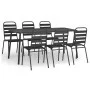 Juego de comedor de jardín 7 piezas acero gris antracita de vidaXL, Conjuntos de jardín - Ref: Foro24-3187993, Precio: 445,57...