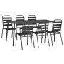 Juego de comedor de jardín 7 piezas acero gris antracita de vidaXL, Conjuntos de jardín - Ref: Foro24-3187993, Precio: 445,57...