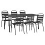 Juego de comedor de jardín 7 piezas acero gris antracita de vidaXL, Conjuntos de jardín - Ref: Foro24-3187993, Precio: 476,38...