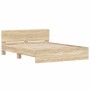 Estructura de cama con cabecero roble Sonoma 140x190 cm