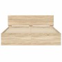 Estructura de cama con cabecero roble Sonoma 140x190 cm