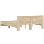 Estructura de cama con cabecero roble Sonoma 140x190 cm