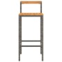 High stools 2 pcs acacia wood and gray synthetic rattan by vidaXL, Kitchen stools - Ref: Foro24-362607, Price: 94,02 €, Disco...