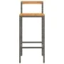 Hohe Hocker, 2 Stück, Akazienholz und graues synthetisches Rattan von vidaXL, Küchenhocker - Ref: Foro24-362607, Preis: 92,89...