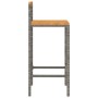 High stools 2 pcs acacia wood and gray synthetic rattan by vidaXL, Kitchen stools - Ref: Foro24-362607, Price: 94,02 €, Disco...