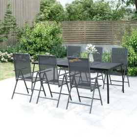7-piece anthracite gray steel garden dining set by vidaXL, Garden sets - Ref: Foro24-3187983, Price: 485,45 €, Discount: %