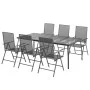 7-teiliges Garten-Essset aus anthrazitgrauem Stahl von vidaXL, Gartensets - Ref: Foro24-3187983, Preis: 507,21 €, Rabatt: %