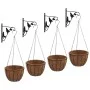 Supports for hanging baskets with planters 4 pcs black steel by vidaXL, Trellises and plant supports - Ref: Foro24-3188013, P...