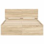 Estructura de cama con cabecero roble Sonoma 135x190 cm