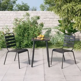 3-teiliges Garten-Esszimmerset aus anthrazitgrauem Stahl von vidaXL, Gartensets - Ref: Foro24-3187985, Preis: 162,78 €, Rabat...