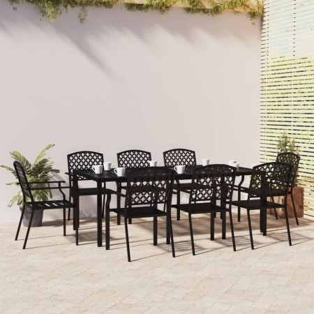 Garten-Essset 9-teilig aus anthrazitgrauem Stahl von vidaXL, Gartensets - Ref: Foro24-3188006, Preis: 816,42 €, Rabatt: %