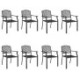 Garten-Essset 9-teilig aus anthrazitgrauem Stahl von vidaXL, Gartensets - Ref: Foro24-3188006, Preis: 801,63 €, Rabatt: %