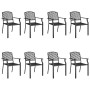 Juego de comedor de jardín 9 piezas acero gris antracita de vidaXL, Conjuntos de jardín - Ref: Foro24-3188006, Precio: 813,95 €