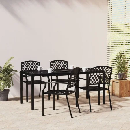 5-teiliges Garten-Essset aus anthrazitgrauem Stahl von vidaXL, Gartensets - Ref: Foro24-3188004, Preis: 455,55 €, Rabatt: %