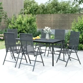 7-teiliges Garten-Essset aus anthrazitgrauem Stahl von vidaXL, Gartensets - Ref: Foro24-3187981, Preis: 433,06 €, Rabatt: %