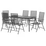 7-teiliges Garten-Essset aus anthrazitgrauem Stahl von vidaXL, Gartensets - Ref: Foro24-3187981, Preis: 438,89 €, Rabatt: %