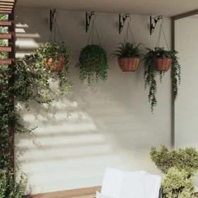 Hanging basket brackets with 4 black steel planters by vidaXL, Trellises and plant supports - Ref: Foro24-3188015, Price: 94,...