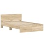 Estructura de cama con cabecero roble Sonoma 120x190 cm