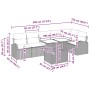 Conjunto de sofá de jardín 7 pcs Gris claro 100 x 55 x 73 cm