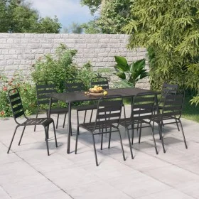 Garten-Essset 9-teilig aus anthrazitgrauem Stahl von vidaXL, Gartensets - Ref: Foro24-3187994, Preis: 528,23 €, Rabatt: %