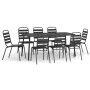 Juego de comedor de jardín 9 piezas acero gris antracita de vidaXL, Conjuntos de jardín - Ref: Foro24-3187994, Precio: 528,18...