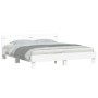 Estructura de cama con cabecero y luces LED blanca 200x200 cm