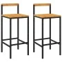 High stools 2 pcs acacia wood and black synthetic rattan by vidaXL, Kitchen stools - Ref: Foro24-362606, Price: 91,63 €, Disc...