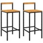 Hohe Hocker, 2 Stück, Akazienholz und schwarzes synthetisches Rattan von vidaXL, Küchenhocker - Ref: Foro24-362606, Preis: 92...