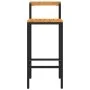 High stools 2 pcs acacia wood and black synthetic rattan by vidaXL, Kitchen stools - Ref: Foro24-362606, Price: 91,63 €, Disc...