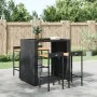 High stools 4 pcs acacia wood and black synthetic rattan by vidaXL, Kitchen stools - Ref: Foro24-362604, Price: 152,39 €, Dis...