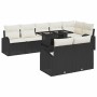 Conjunto de sofá de jardín 9 pcs Negro y crema 100 x 55 x 73 cm